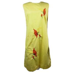 LADY MADEIRA Vintage Yellow Sleeveless Dress Sz 8